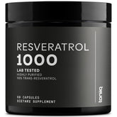 Toniiq Resveratrol 1000mg bottle highlighting high-purity polyphenol for daily use