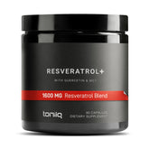 Toniiq Resveratrol Blend bottle on shelf for convenient daily supplementation