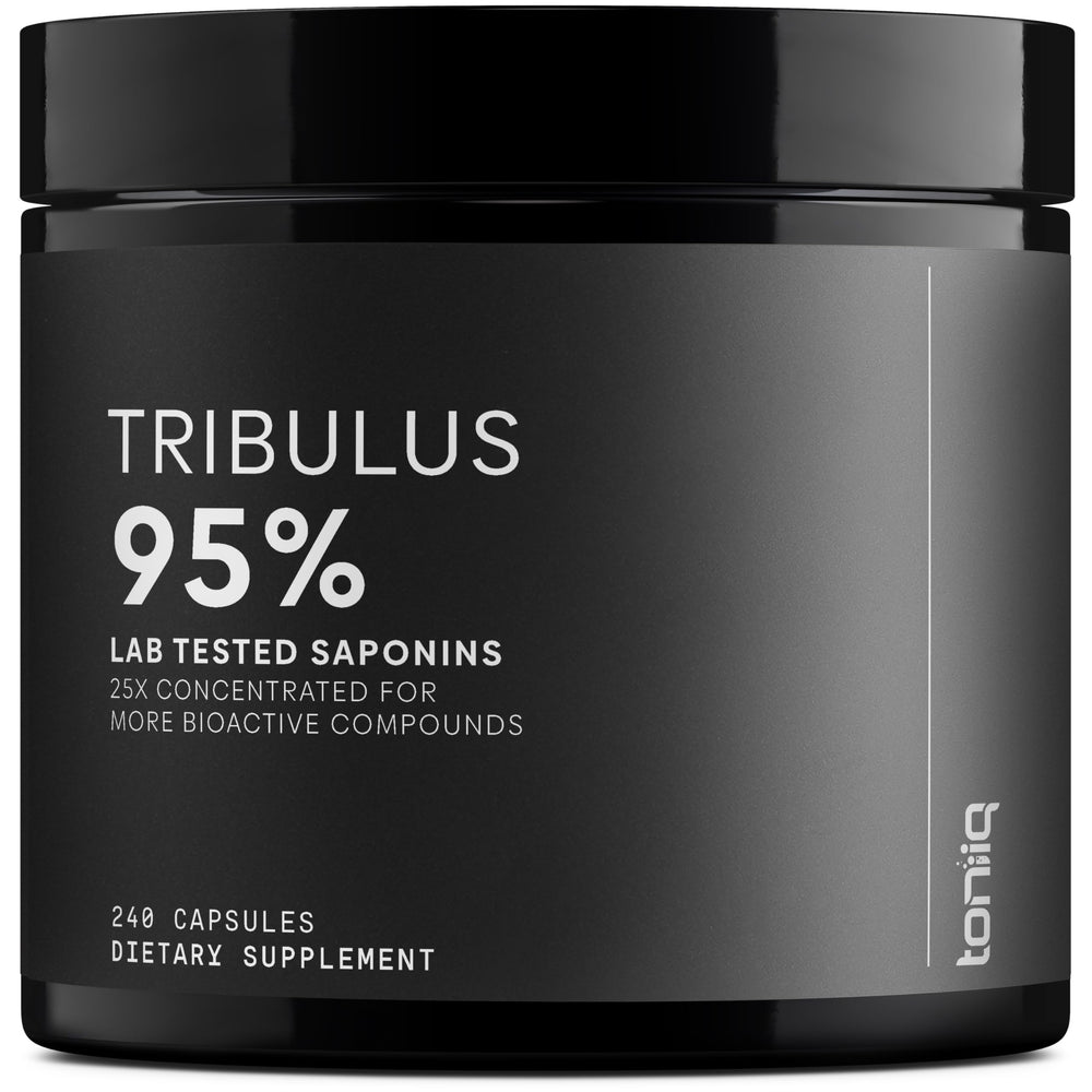 Toniiq Tribulus ultra-high potency bottle showing concentrated extract for daily supplementation