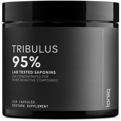 Toniiq Tribulus ultra-high potency bottle showing concentrated extract for daily supplementation