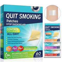 Tooffi Quit Smoking Patches Step 3 packaging shows the 60 patch kit for a steady quit journey
