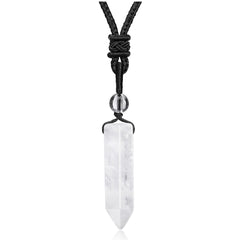 Top Plaza clear quartz necklace with hexagonal pendant for everyday style