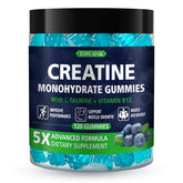 TOPCAPAK Creatine Gummies in blueberry flavor in bottle for easy workouts