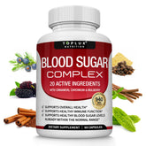 Toplux Blood Sugar Complex bottle front, daily supplement for balanced energy.