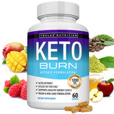 Toplux Keto Burn Pills bottle front showing 60 capsules for ketosis support