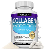 Toplux Multi Collagen Pills bottle front showing premium packaging for skin and joint support.