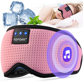 TOPOINT Sleep Mask with Bluetooth Headphones: comfortable all-in-one sleep solution for travel.