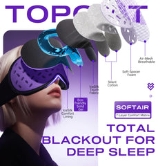TOPOINT Sleep Mask with removable gel cups for easy cleaning and balanced pressure