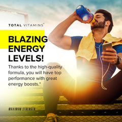 TOTAL VITAMINS Testosterone Booster label showcases natural ingredients for potential stamina support