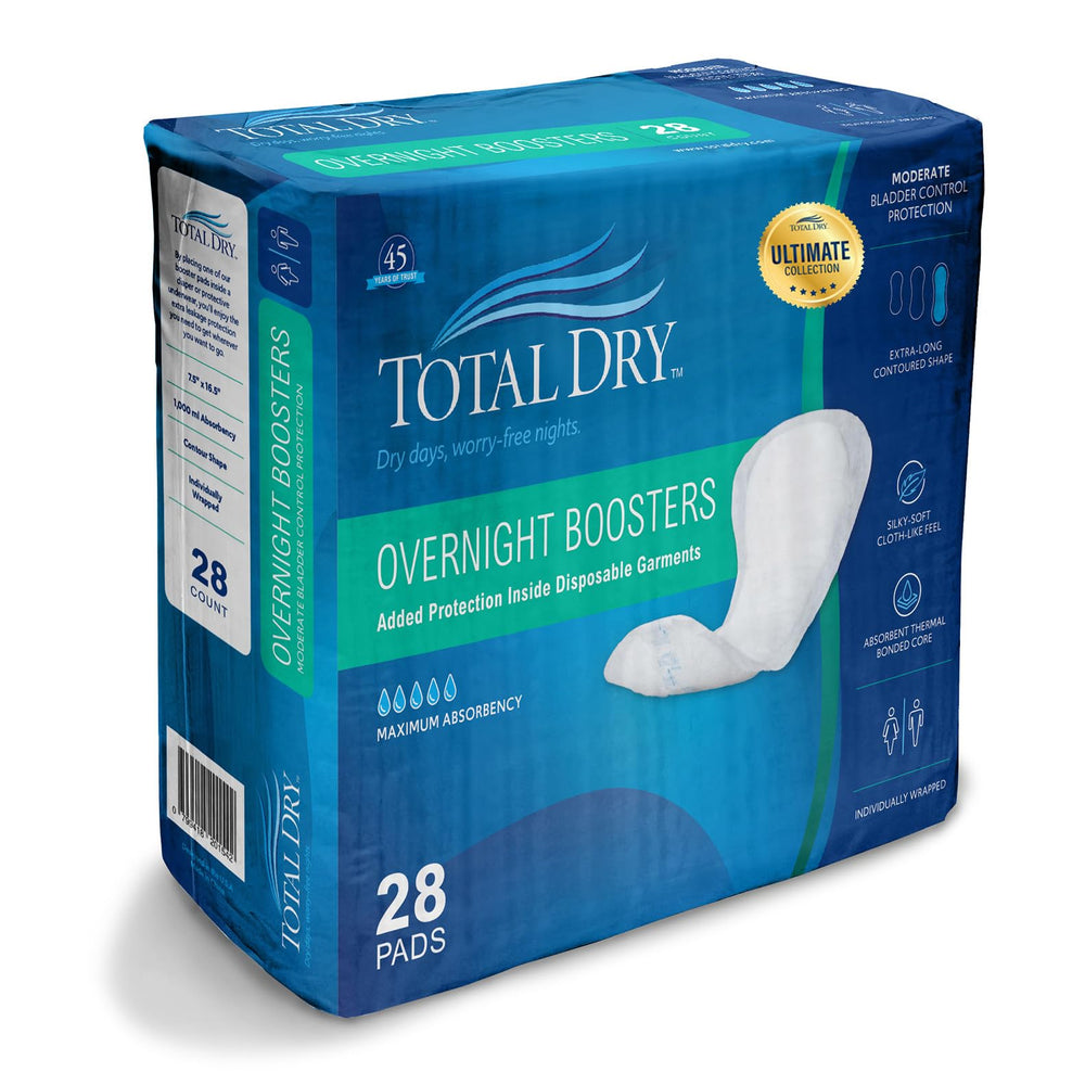 Total Dry Ultimate Booster Pad open packaging showing easy-access design for quick application