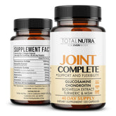 Total Nutra joint supplement bottle front showing eight-in-one formula for daily mobility