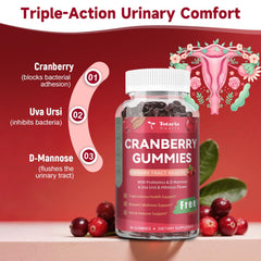 Totaria Cranberry Gummies closeup reveals glossy texture and vibrant color.
