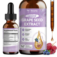 Totaria Grape Seed Extract Drops bottle, antioxidant support for skin and immune health.
