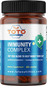 TotoNutrition Immunity Support Booster bottle front with vegan, gluten-free formula for daily wellness