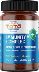TotoNutrition Immunity Support Booster bottle front with vegan, gluten-free formula for daily wellness