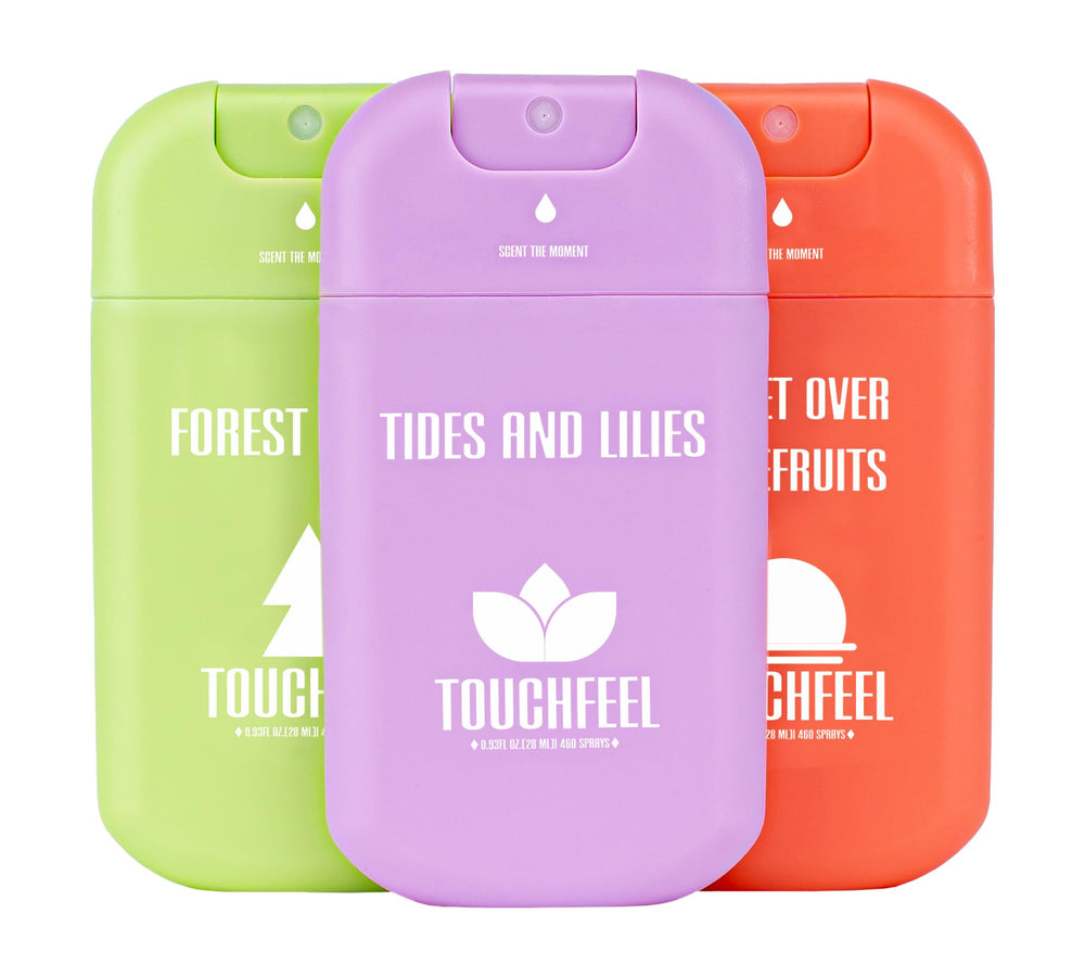 TOUCHFEEL Power Mist Forest Chime bottle spritz for instant hand refreshment on the go.