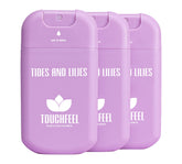 TouchFeel Power Mist pack front view showing portable sanitizing for travel.