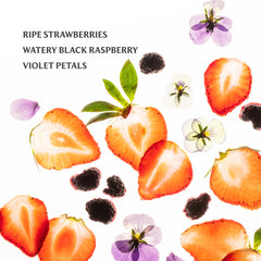 Berry Bliss scented sanitizer close-up highlighting strawberry and raspberry notes.