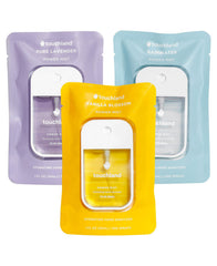 Touchland lavender spray bottle ready for quick, refreshing sanitizing on the go