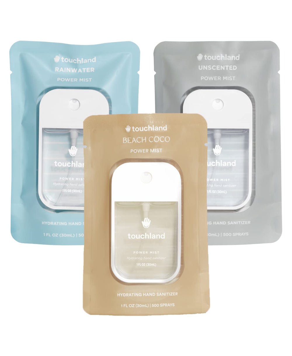 Touchland hydrating sanitizer Rainwater spray; moisture and quick dry on hands