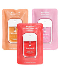 Touchland Juicy Trio Watermelon bottle for refreshing on-the-go sanitizing.