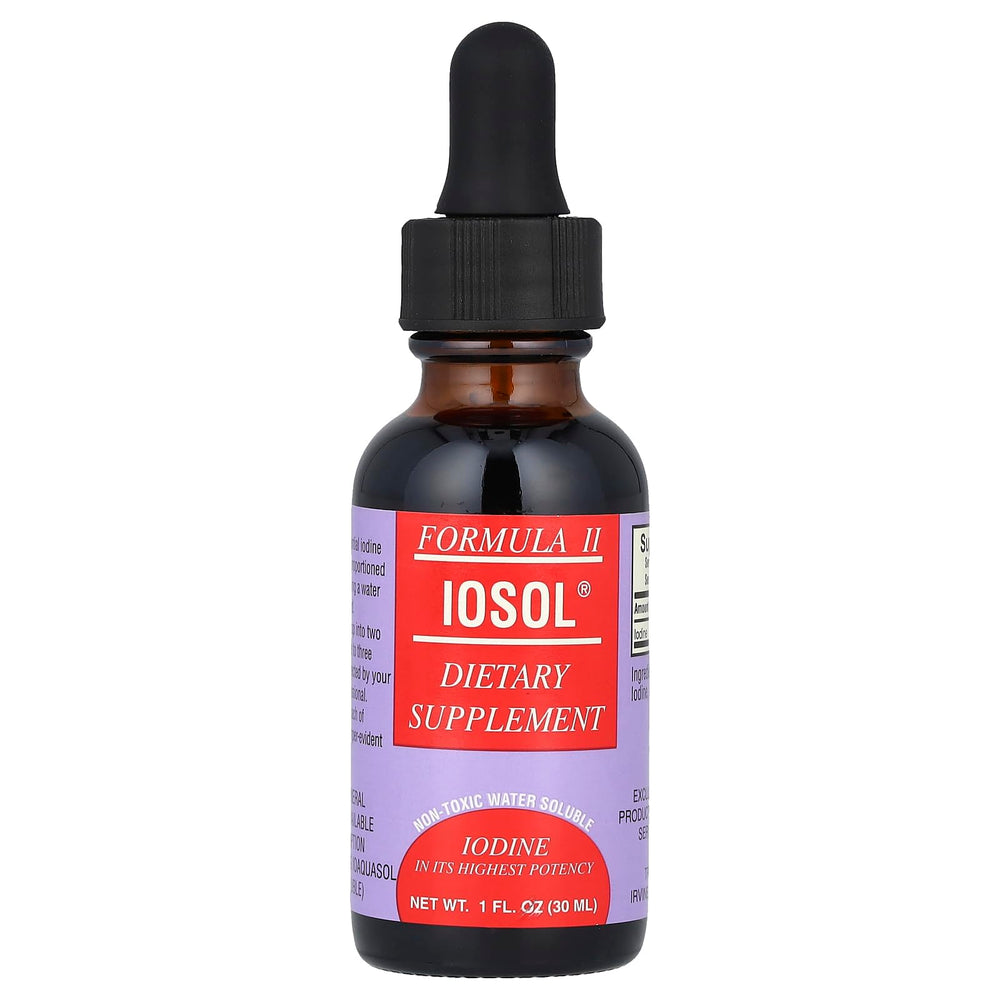 TPCS Iosol Formula II 1oz bottle label shows branding and high potency iodine for easy recognition.