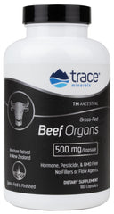 Trace Minerals Beef Organs pack highlighting pasture-raised sourcing for natural mineral reinforcement.
