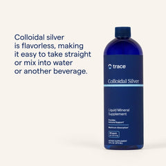 Trace Minerals Colloidal Silver label close-up showing purity note