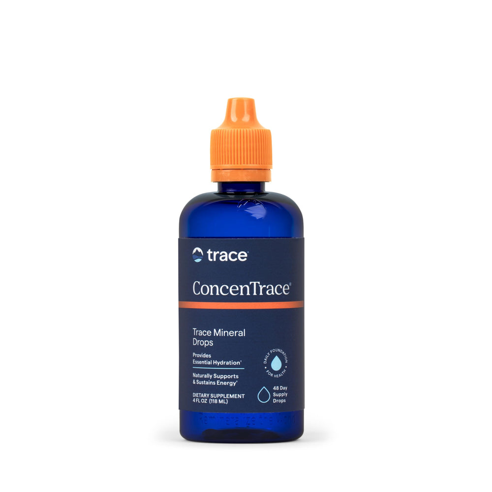Trace Minerals ConcenTrace bottle with drops for daily mineral support.
