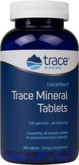 Trace Minerals ConcenTrace tablets beside a glass of water illustrating convenient daily ritual