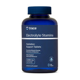 Trace Minerals Electrolyte Stamina bottle close-up for workout hydration.