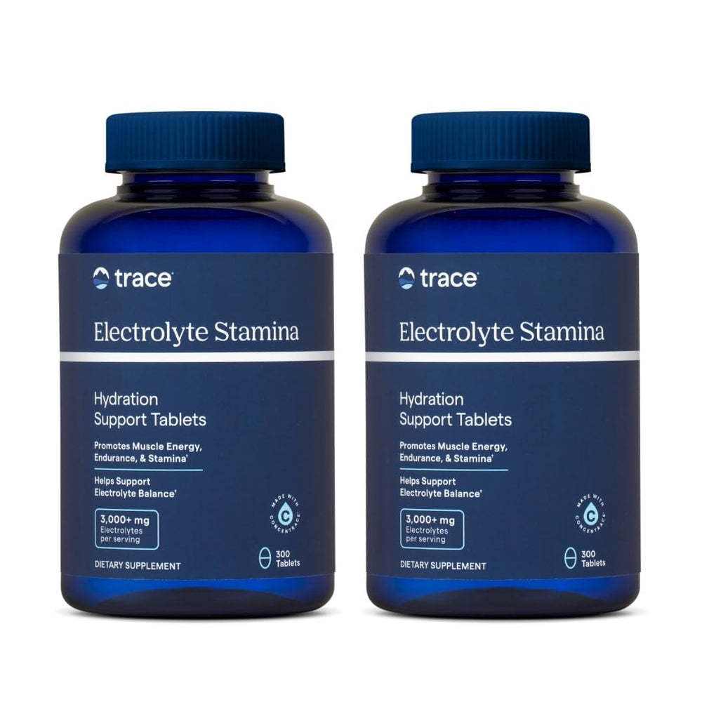 Trace Minerals Electrolyte Stamina bottle promotes daily hydration for active lifestyles.