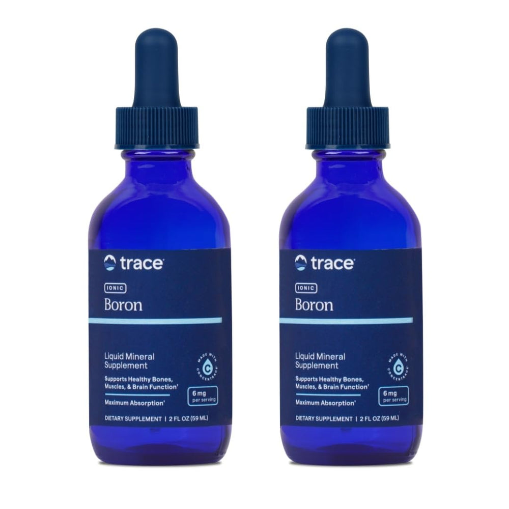 Trace Minerals Ionic Boron bottle front view highlighting daily bone and joint support.