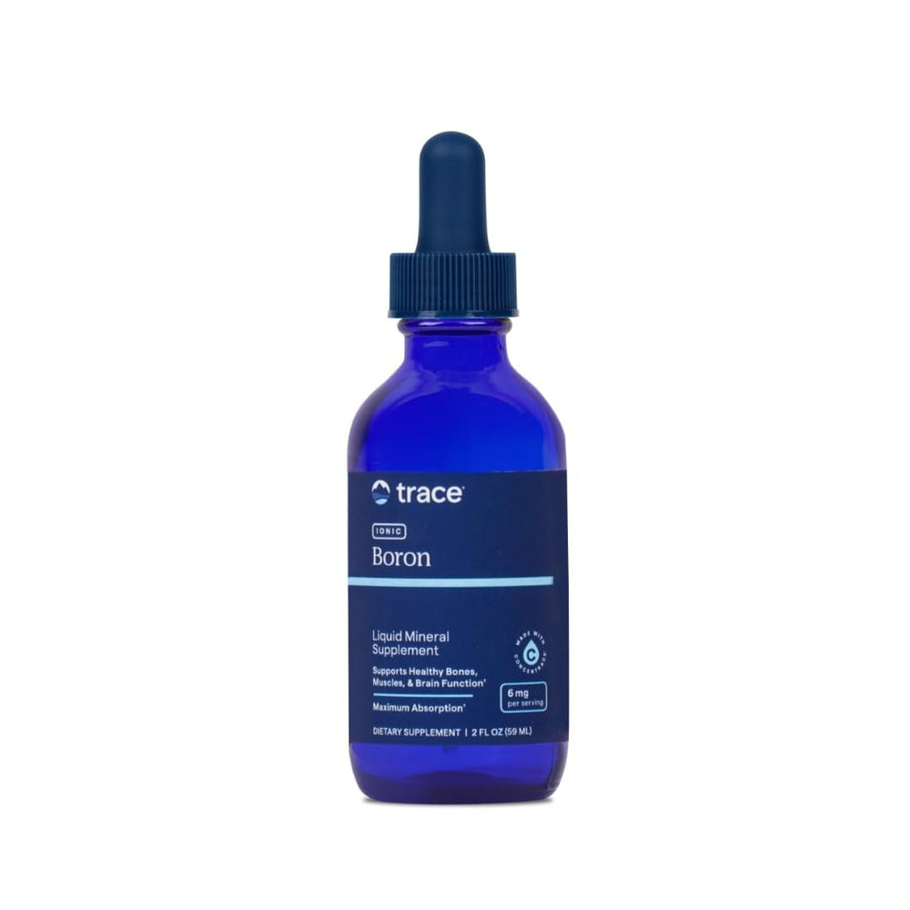 Trace Minerals Ionic Boron bottle for daily mineral support and potential bone health benefits.