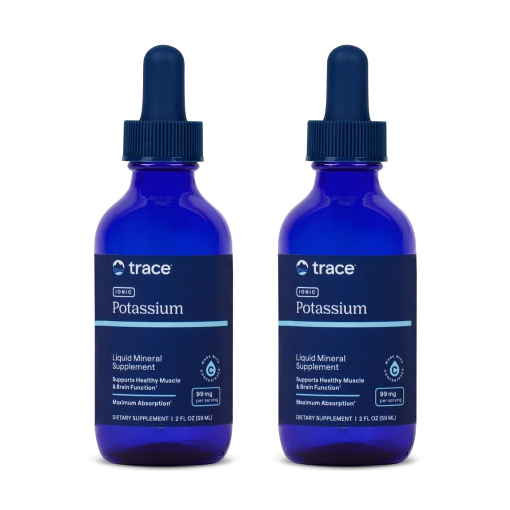 Trace Minerals Ionic Potassium bottle pour demonstrates easy absorption.