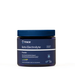 Trace Minerals Keto Electrolyte Powder tub with lemon lime flavor for keto hydration