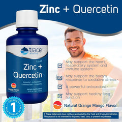 Trace Minerals Liquid Zinc Plus Quercetin promotes antioxidant balance with quercetin.