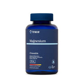 Trace Minerals Magnesium Chewables bottle highlighting raspberry lemon flavor for daily calm support