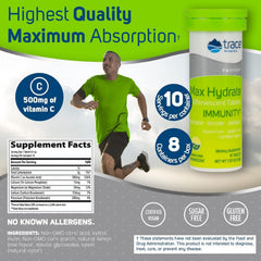 Glass of lemon-lime Max-Hydrate Immunity ready to hydrate during workouts.