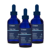 Trace Minerals Mega-Mag bottle in hand, highlighting easy daily magnesium drops for energy support.