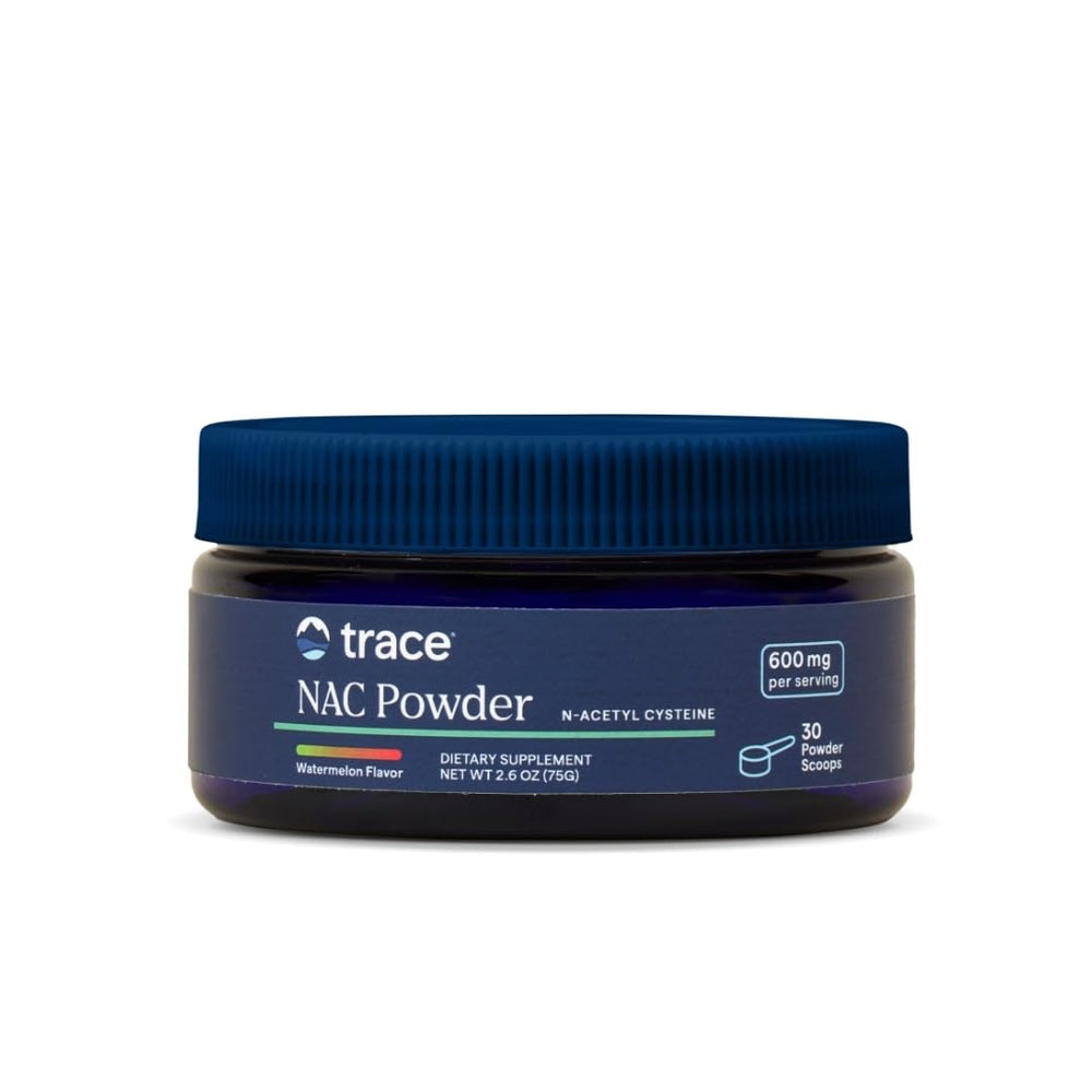 Trace Minerals NAC watermelon powder bottle for daily immune support.