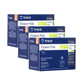 Trace Minerals Power Pak canister label highlights lemon lime flavor and daily mineral support.