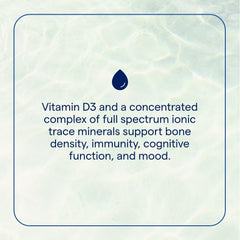 Trace Minerals Vitamin D3 label close-up highlighting tropical cherry flavor and liquid form.