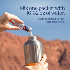 Trace Minerals Zerolyte powder dissolving rapidly in water for easy hydration.