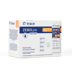 Trace Minerals ZeroLyte salty orange single-serving packet for on-the-go hydration.