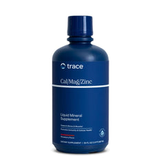 Trace Minerals Cal/Mag/Zinc bottle showing a complete mineral blend for daily wellness