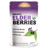TradeKing USDA Organic Dried Elderberries in a resealable bag for versatile tea and syrup making