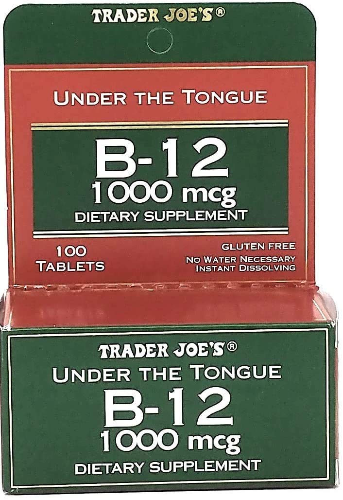 Trader Joe's Under The Tongue B-12 bottle front view showing easy-to-take format