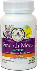 Traditional Medicinals Smooth Move Senna packaging shows quality commitments.