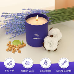 Purple glass jar detail highlighting reusable container after wax melts.